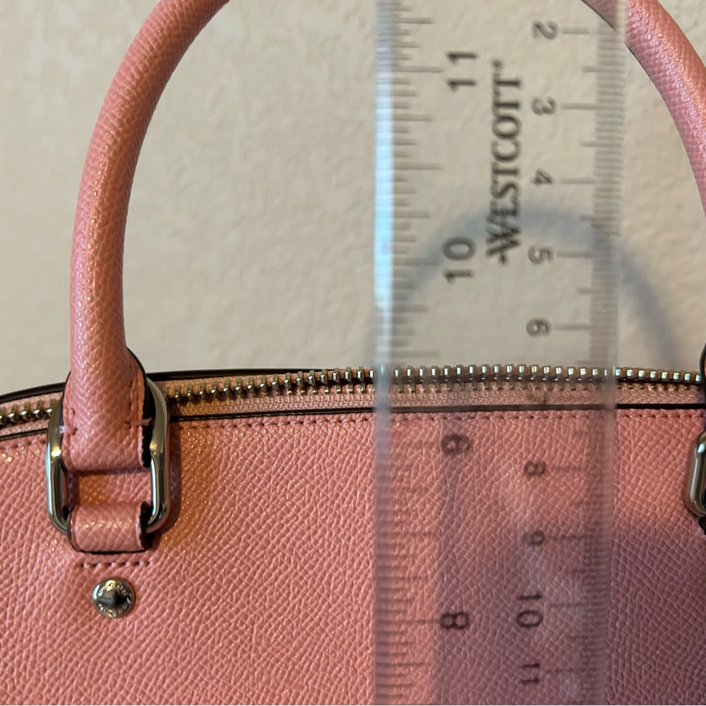 Coach Pink Leather Dome Satchel with Removable Strap and Top Handles - Picture 7 of 9